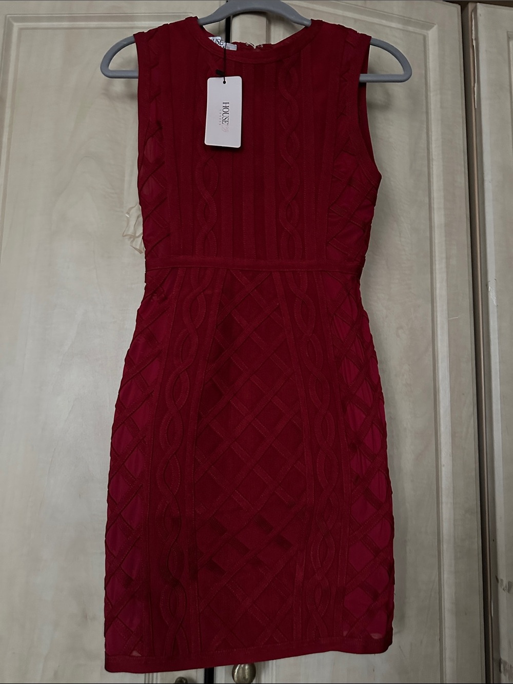 House of CB Burgundy Sleeveless Mini Bodycon Dress